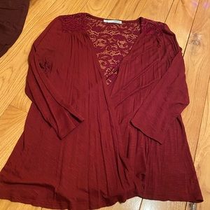 Red cardigan w/ lace back